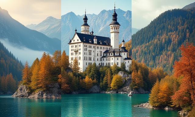 Iconic Austrian landmarks and natural scenery collage